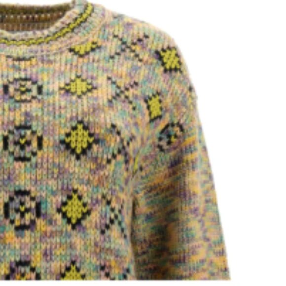 RE/DONE 50s mohair oversized crop crewneck sweater in rainbow marl SIZE Small - Picture 2 of 4